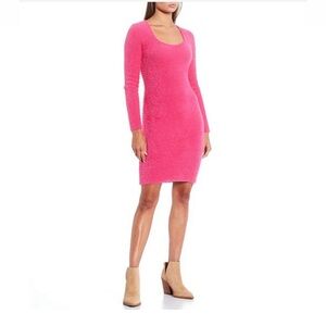 🥳♥️ GB Juniors’ Long Sleeve Pink Medium Eyelash Bodycon Dress